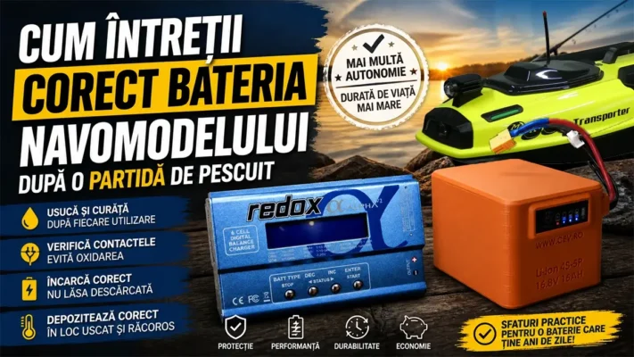 Cum intretii corect bateria navomodelului dupa o partida de pescuit